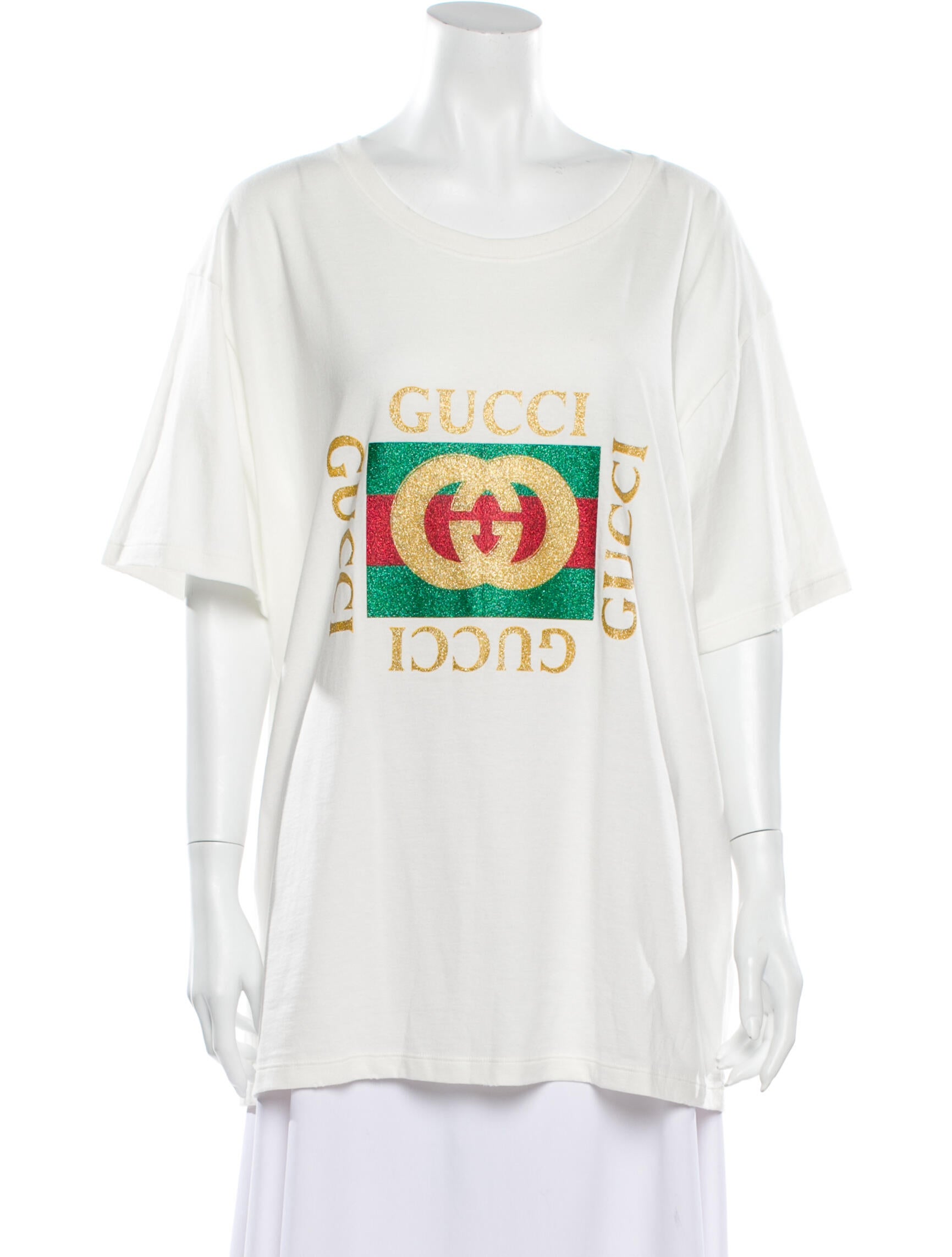 Gucci Graphic Print Scoop Neck TShirt w/ Tags Clothing GUC475874