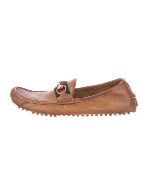Gucci Driving Gucci Web Accent Loafers Brown