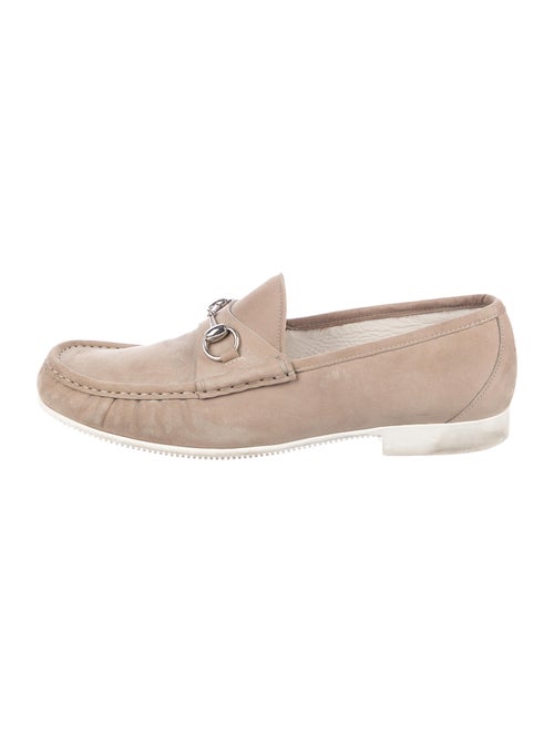 Gucci Horsebit Suede Loafers tan