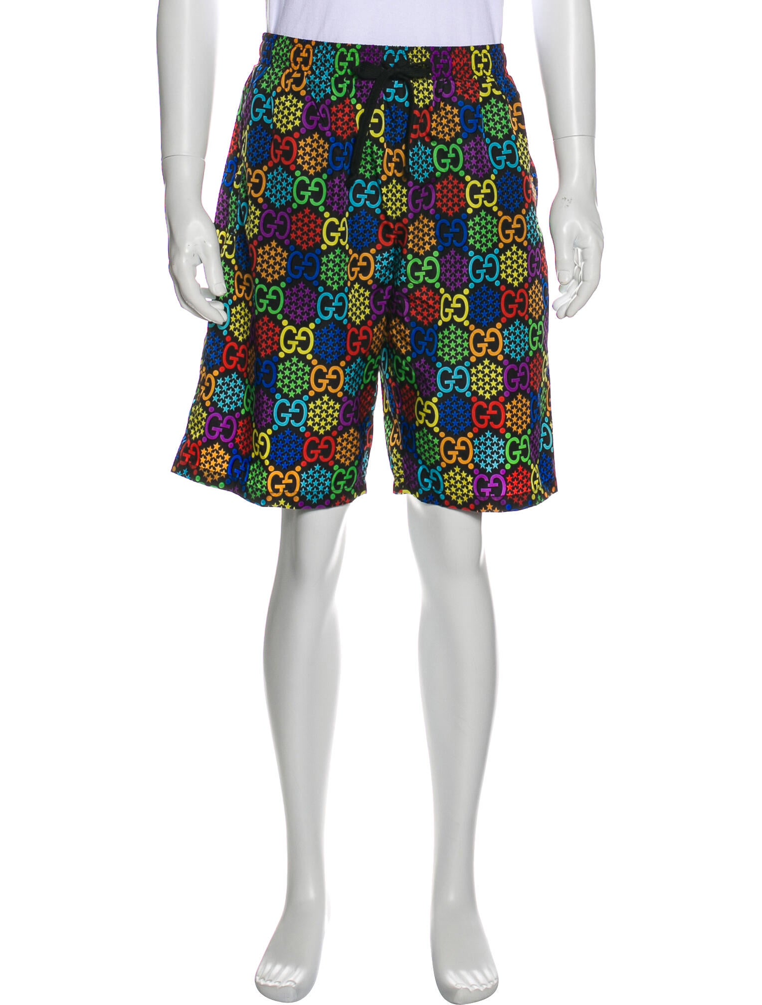 魅力的な 2020 Gucci GG 11.5 Black, - Shorts Print Psychedelic 水着・ラッシュガード