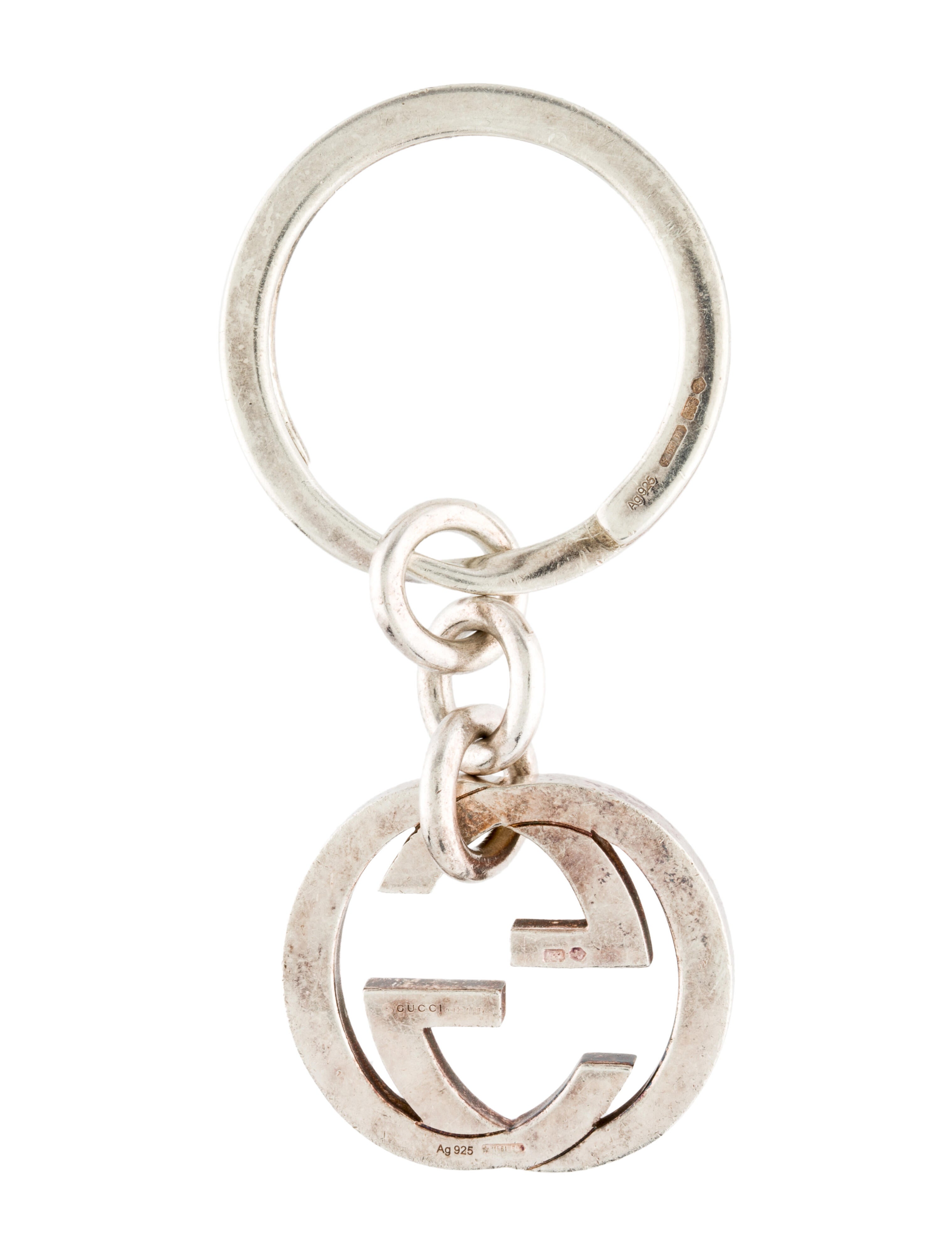 Gucci GG Metal Keychain Silver Keychains, Accessories GUC477417
