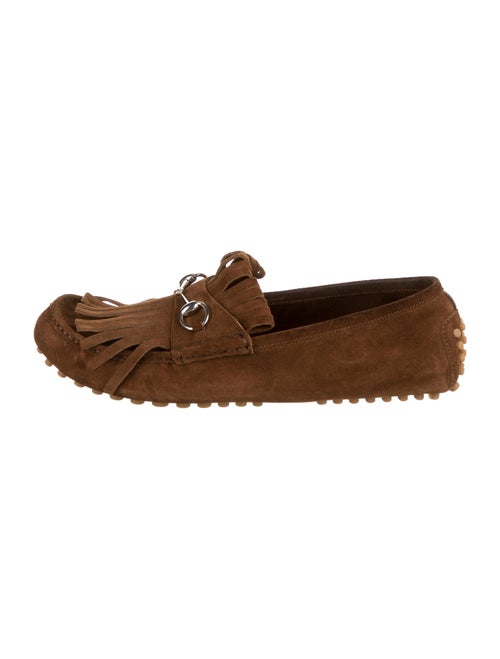 Gucci Suede Horsebit Loafers brown