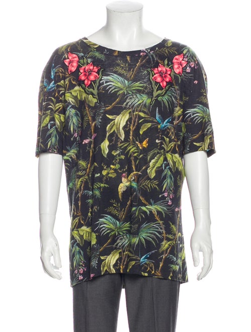 Gucci Linen Printed T-Shirt Black