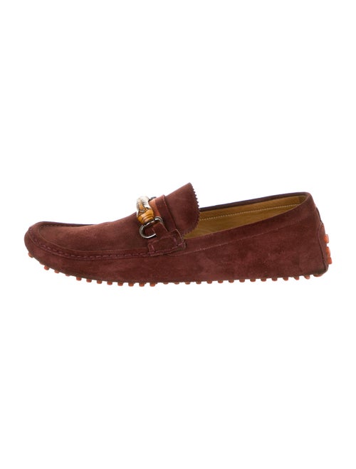 Gucci Suede Bamboo Loafers silver