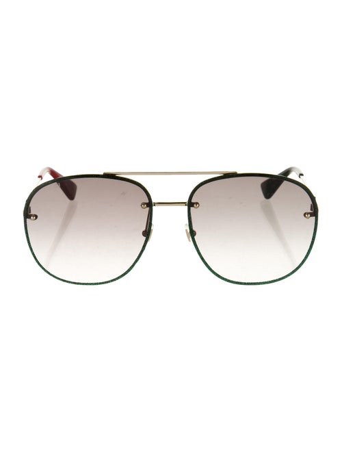 Gucci Glitter Aviator Sunglasses Green
