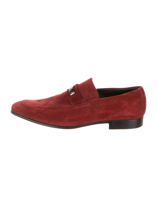 Gucci Suede Dress Loafers silver