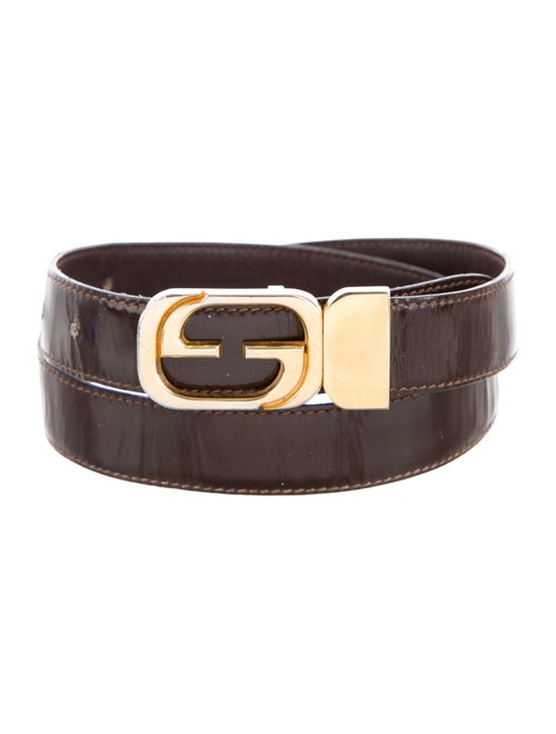 Gucci GG Leather Belt gold