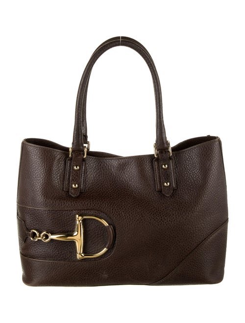 Gucci Leather Hasler Tote Brown