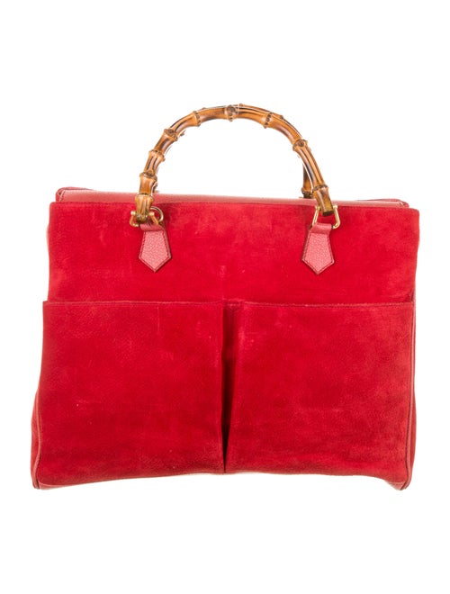 Gucci Vintage Bamboo Satchel Red