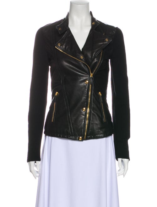 Gucci Leather Biker Jacket Black