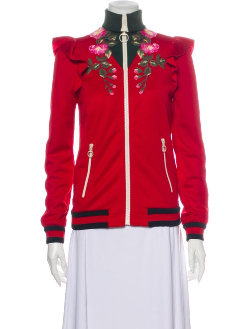 Gucci Floral Print Jacket Red
