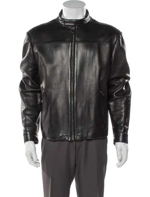 Gucci GG Plus Leather Moto Jacket Black
