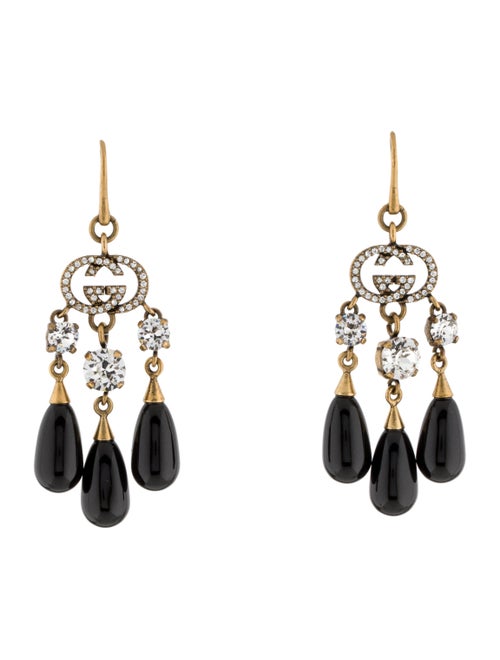 Gucci Interlocking G Crystal Chandelier Earrings B