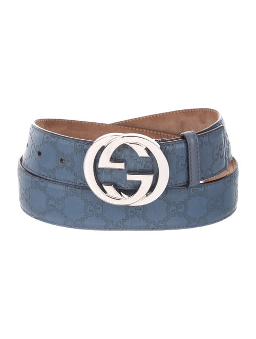 Gucci Guccissima Leather Belt silver