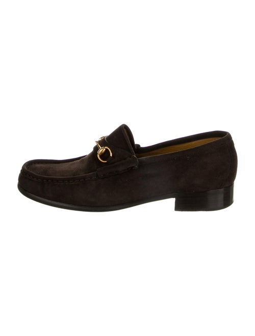Gucci Horsebit Accent Suede Loafers