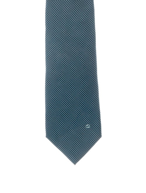 Gucci Silk Polka Dot Tie blue