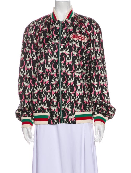 Gucci 2018 Gucci Velour Printed Bomber Jacket Bomb