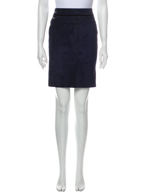 Gucci Suede Knee-Length Skirt Blue