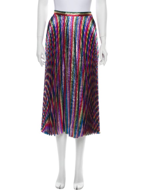 Gucci Striped Midi Length Skirt Metallic