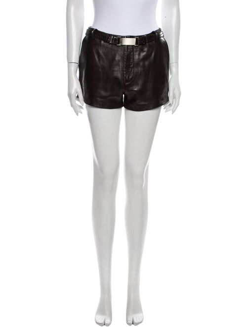 Gucci Leather Mini Shorts Brown