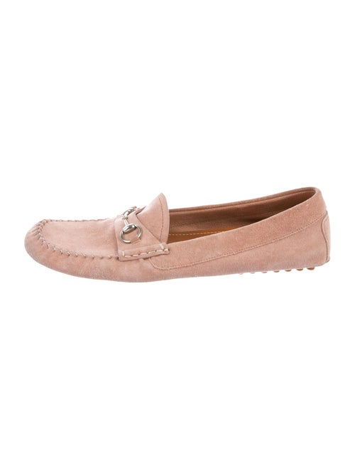 Gucci Horsebit Accent Suede Loafers Purple