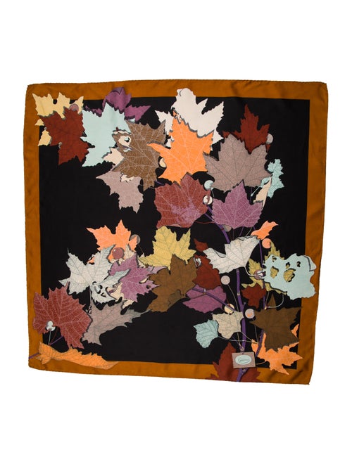 Gucci Printed Silk Scarf Brown