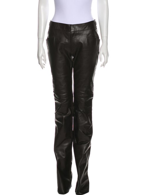 Gucci Leather Wide Leg Pants Black