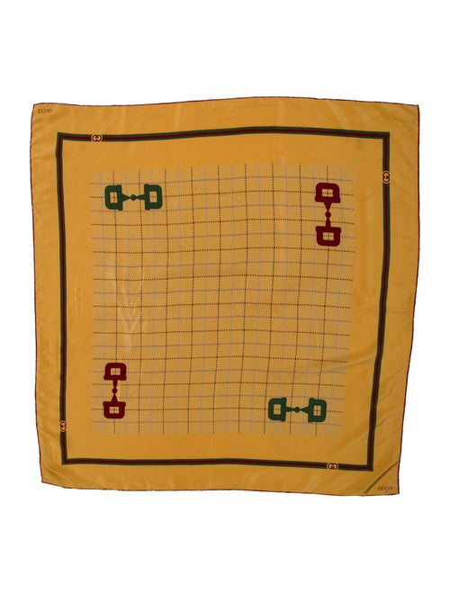 Gucci Printed Silk Scarf Tan