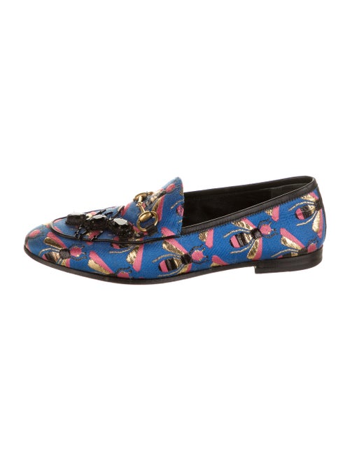 Gucci Horsebit Accent Printed Loafers Blue