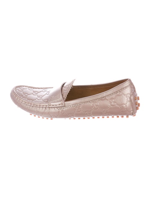 Gucci GG Logo Leather Loafers Pink
