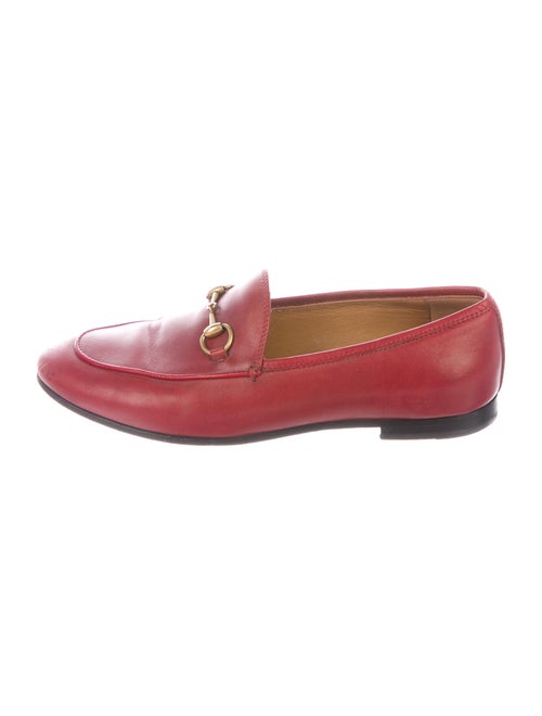 Gucci Jordaan Horsebit Accent Loafers Red