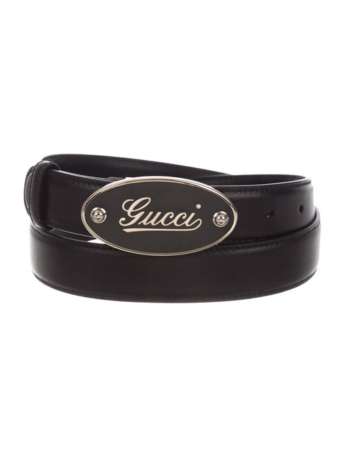 Gucci Logo Leather Belt Black