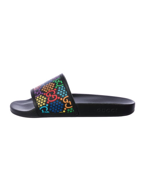 Gucci Psychedelic Printed Slides w/ Tags Black