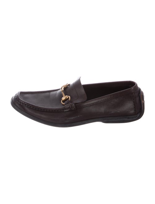 Gucci Horsebit Accent Leather Loafers Brown