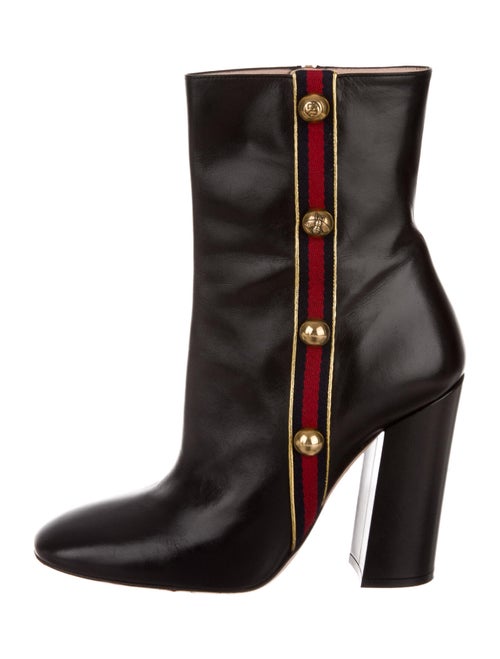 Gucci Leather Printed Boots Black