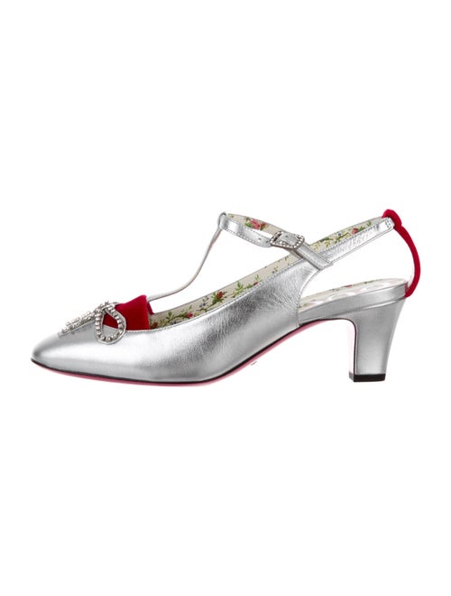 Gucci Anita Leather T-Strap Pumps Red