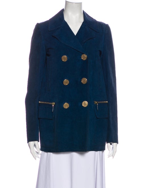 Gucci Vintage Leather Blazer Blue