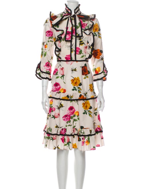 Gucci Floral Print Midi Length Dress