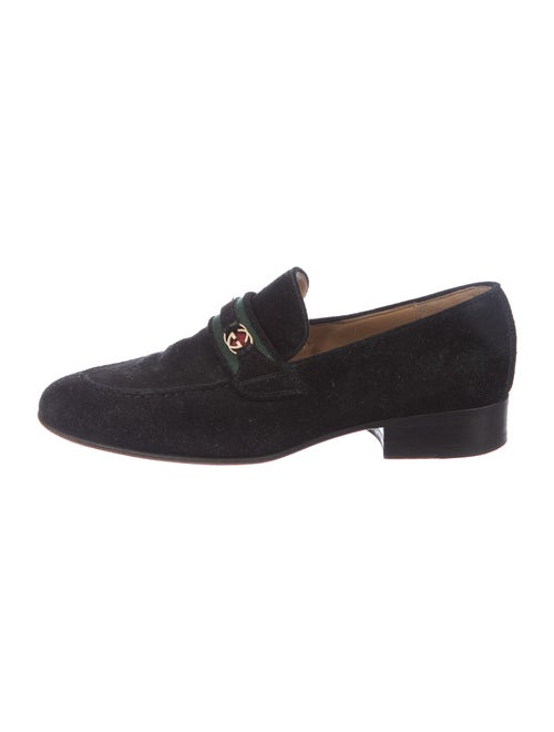 Gucci GG Canvas Suede Loafers Black
