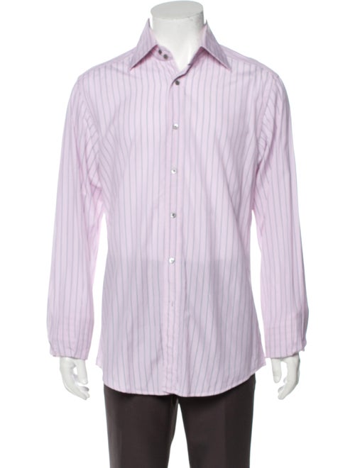 Gucci Striped Long Sleeve Dress Shirt Pink