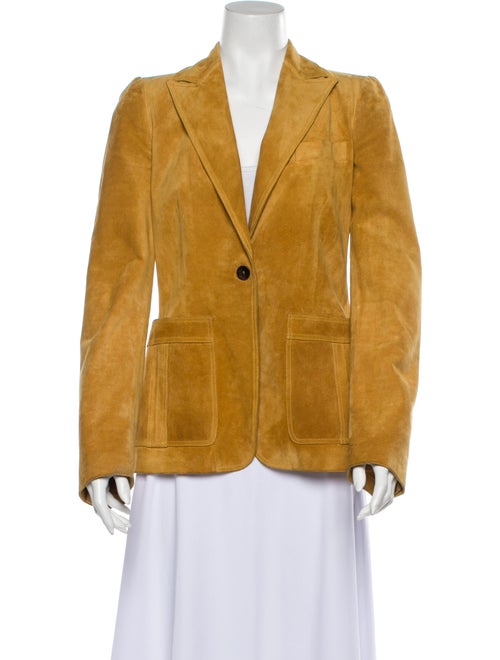Gucci Leather Utility Jacket Yellow