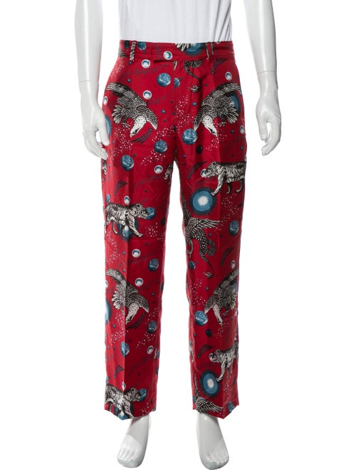 Gucci Silk Pants Red