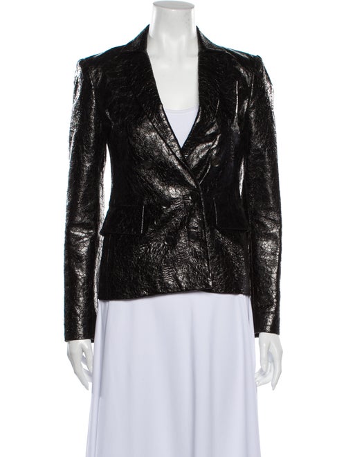 Gucci Leather Blazer Black