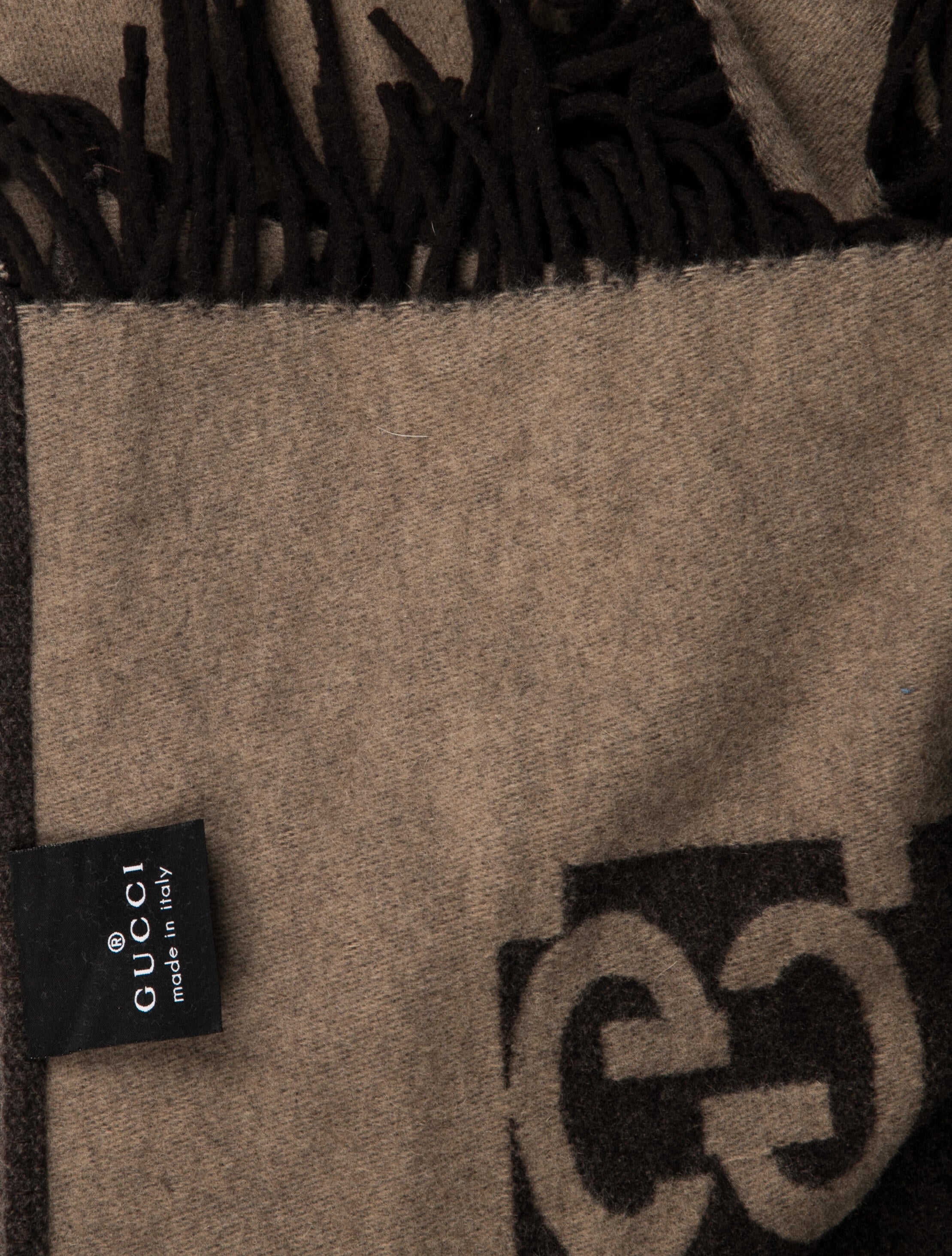 Gucci WoolBlend GG Throw Blanket Brown Throws, Pillows & Throws GUC499637 The RealReal