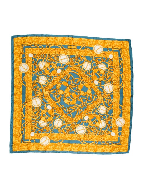 Gucci Printed Silk Scarf blue