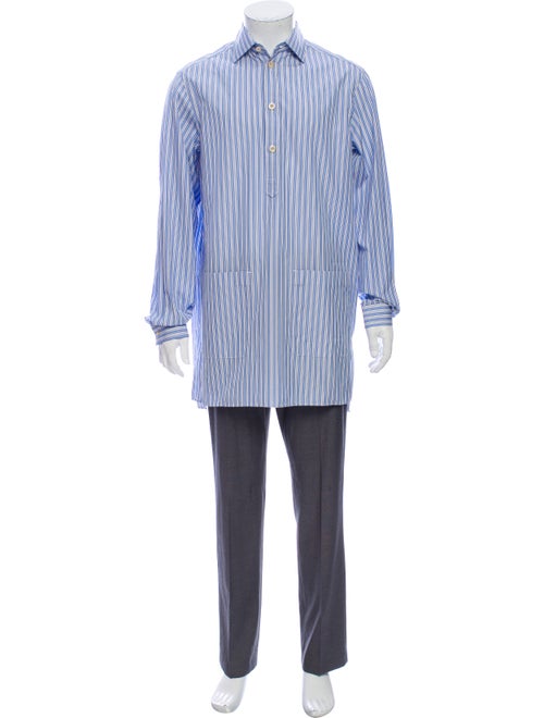 Gucci 2018 Striped Dress Shirt Blue