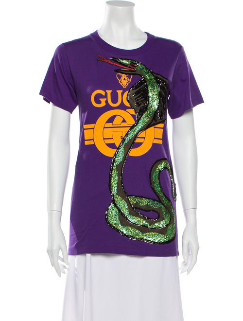 Gucci 2018 Graphic Print T-Shirt Purple