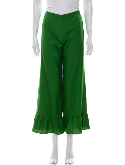 Gucci Silk Wide Leg Pants Green