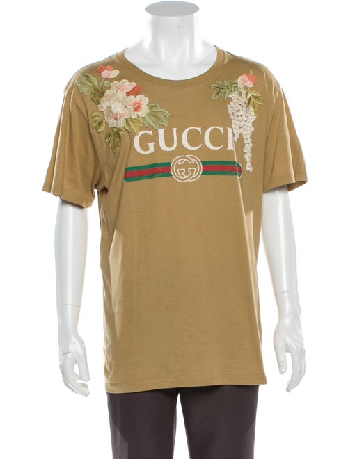 Gucci Graphic Print V-Neck T-Shirt