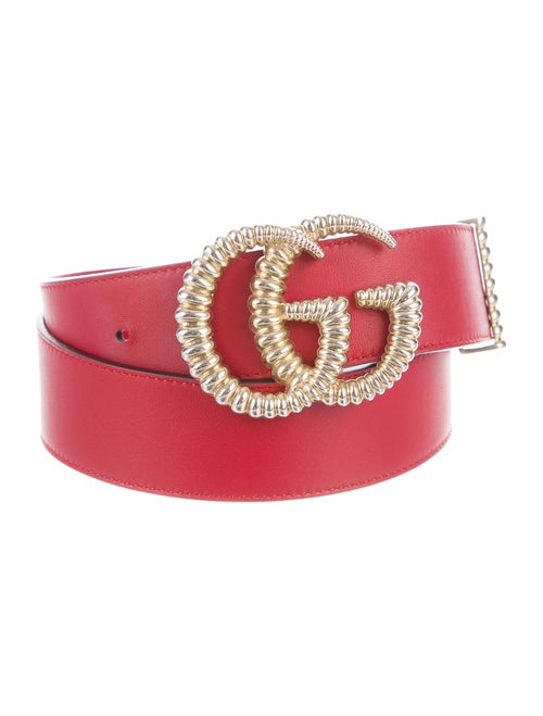 Gucci Leather GG Belt gold